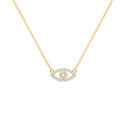 Diamond Evil Eye Necklace in 14k Gold