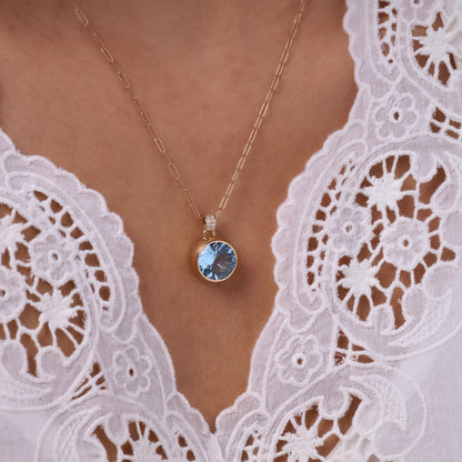 Jamestown Birthstone Pendant with Diamond Bail in 14k Gold