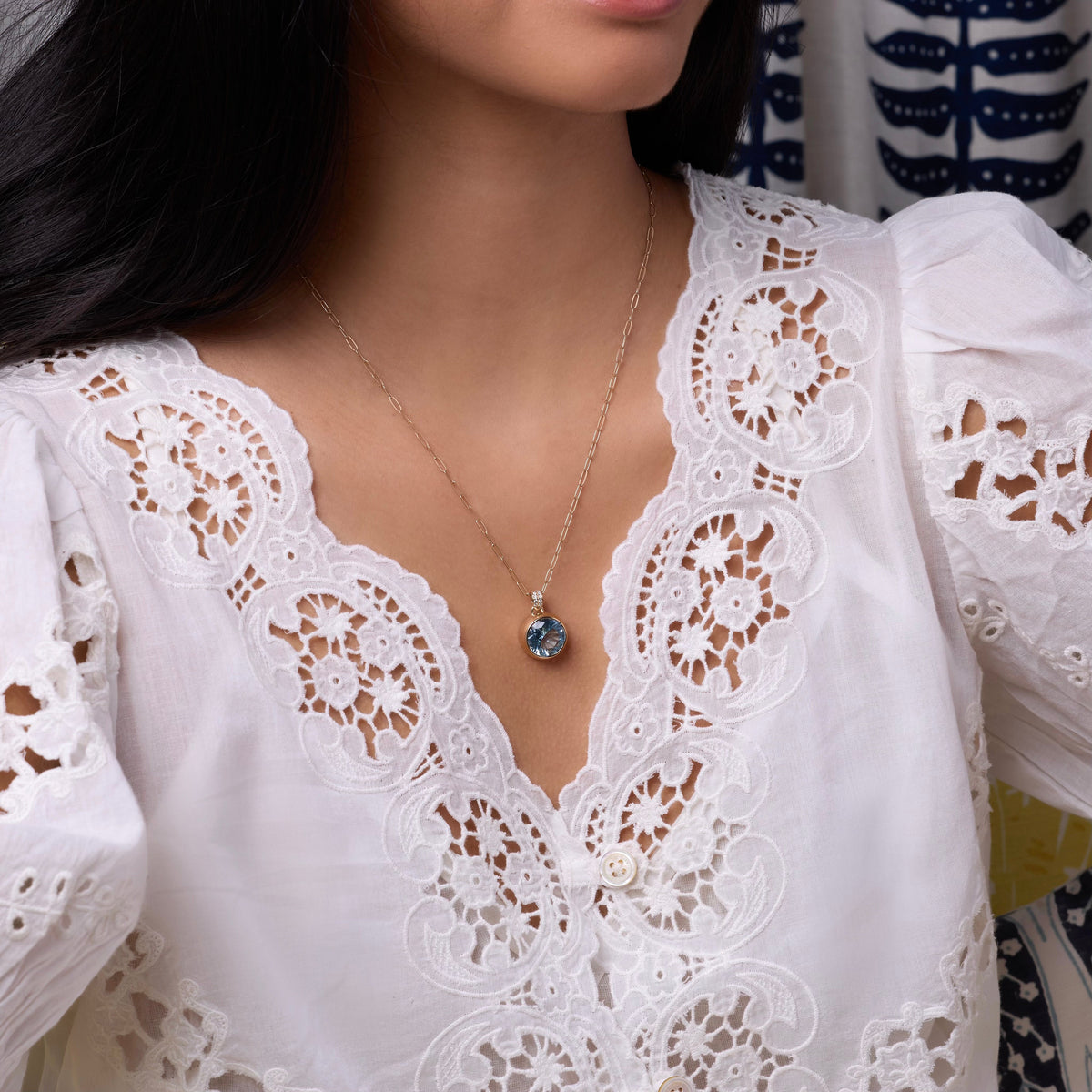 Jamestown Birthstone Pendant with Diamond Bail in 14k Gold