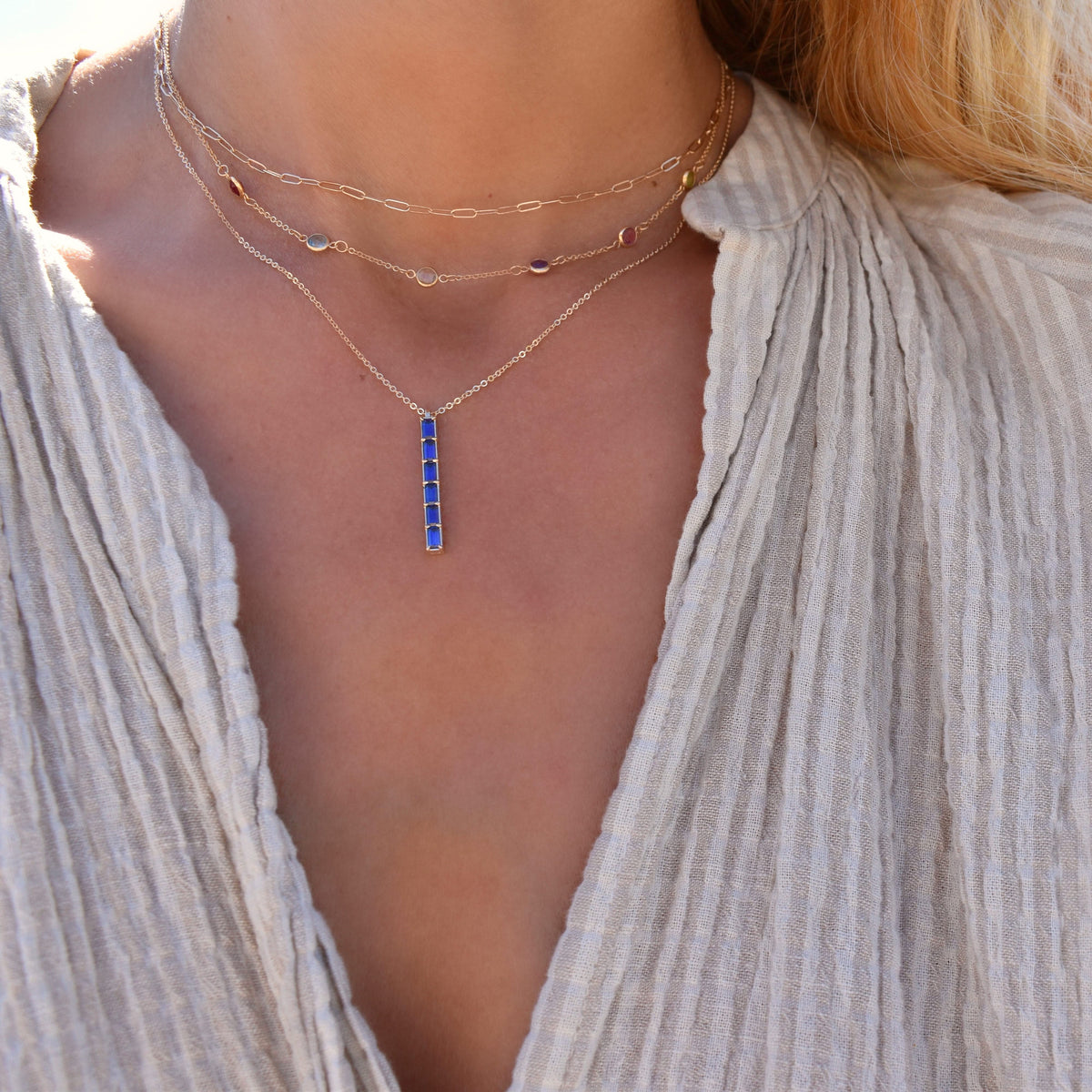 Providence 6 Sapphire Pendant in 14k Gold (September)