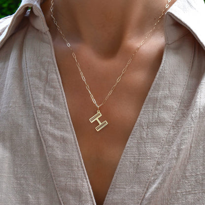 Essex Letter Pendant in 14k Gold