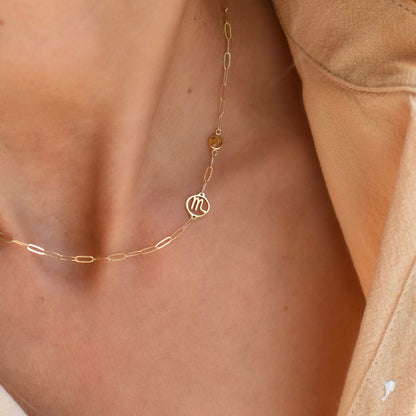 Scorpio & Birthstone Necklace on Adelaide Mini in 14k Gold