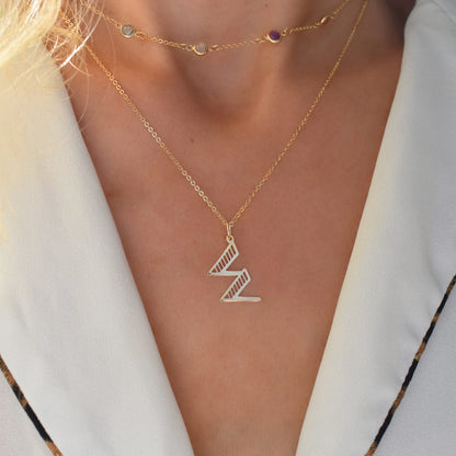 Essex Letter W Pendant in 14k Gold