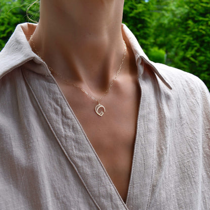 Essex Letter G Pendant in 14k Gold