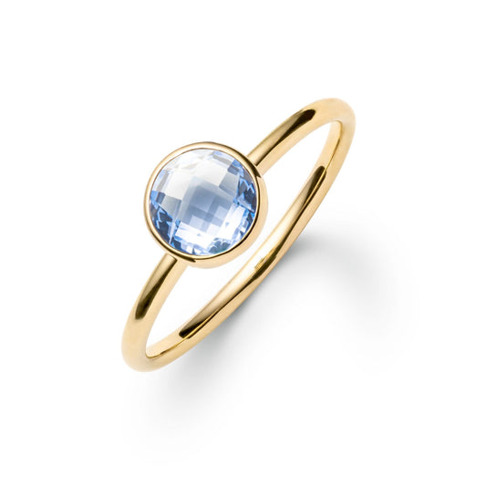 Grand Aquamarine Ring in 14k Gold (March)