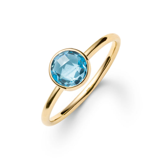 Grand Nantucket Blue Topaz Ring in 14k Gold (December)