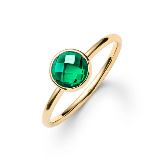 Grand Emerald Ring in 14k Gold (May)