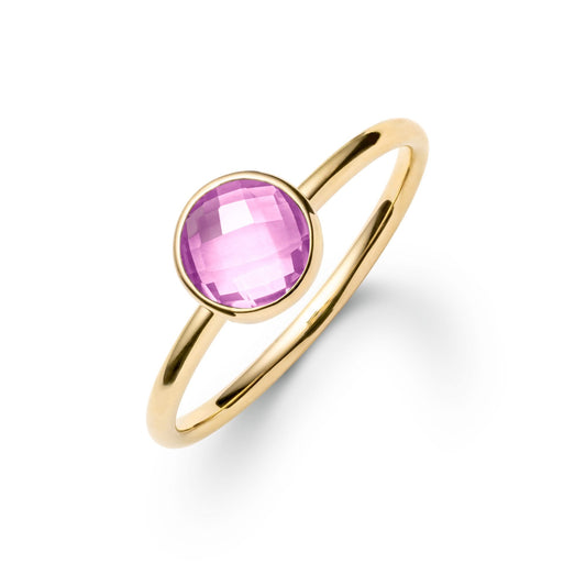 Grand Pink Sapphire Ring in 14k Gold (October)