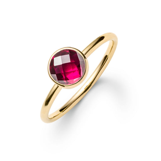 Grand Ruby Ring in 14k Gold (July)
