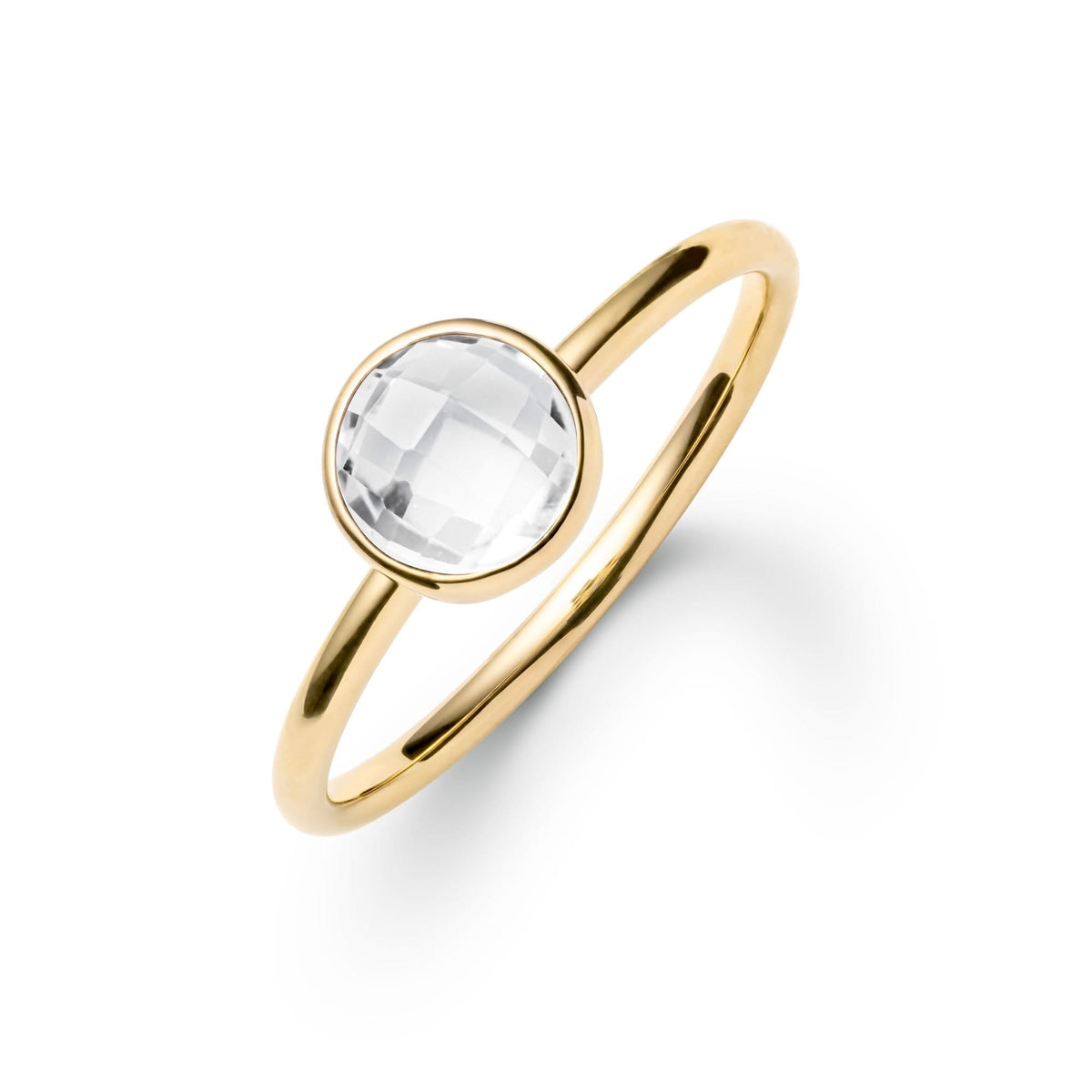 Grand White Topaz Ring in 14k Gold (April)