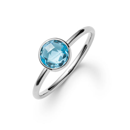 Grand Nantucket Blue Topaz Ring in 14k Gold (December)