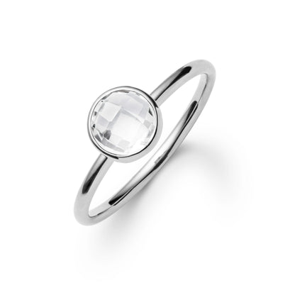 Grand White Topaz Ring in 14k Gold (April)