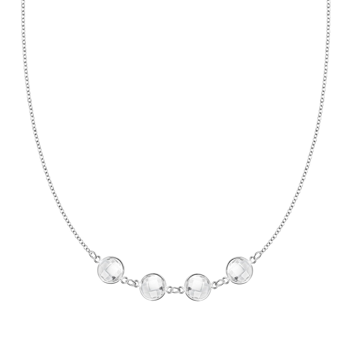 Grand 4 Connected Birthstone Necklace in 14k Gold