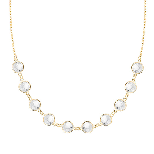 Grand 10 Connected Birthstone Necklace in 14k Gold