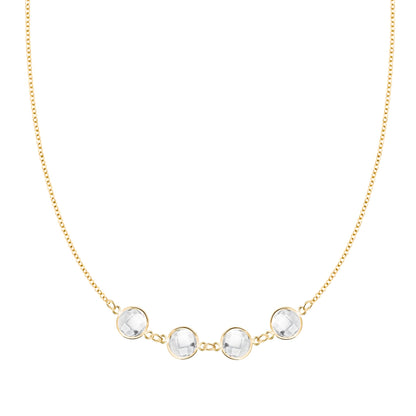 Grand 4 Connected Birthstone Necklace in 14k Gold