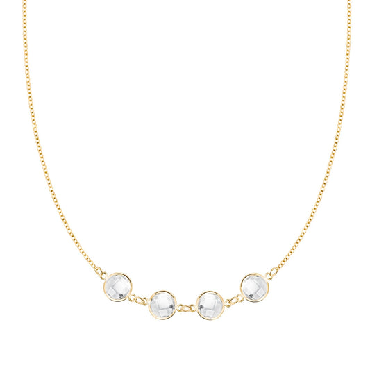 Grand 4 Connected Birthstone Necklace in 14k Gold