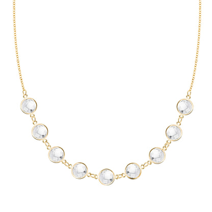 Grand 9 Connected Birthstone Necklace in 14k Gold