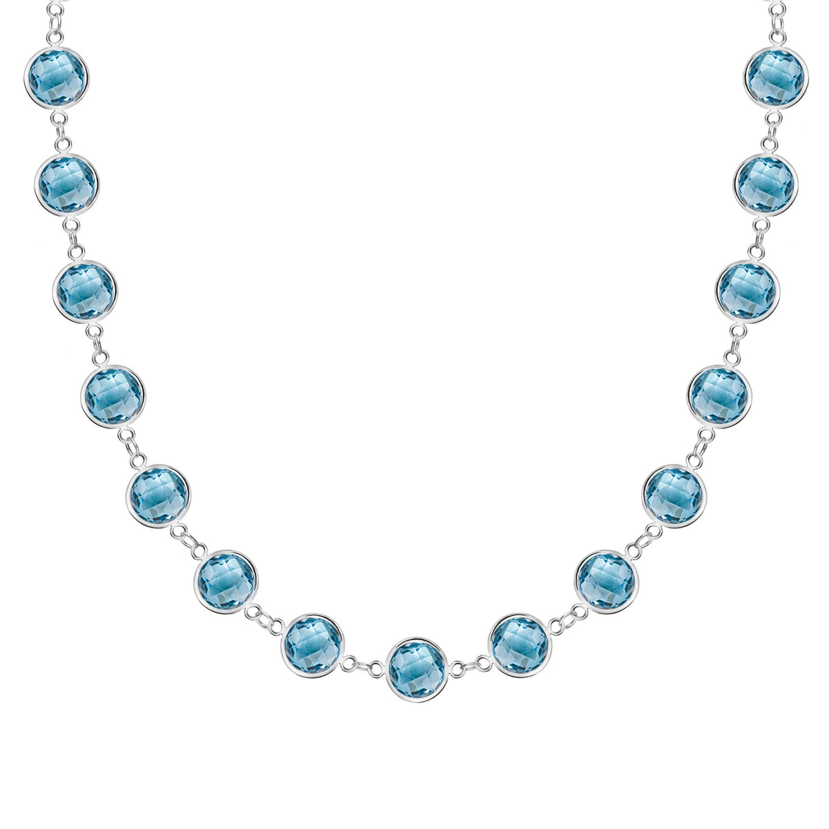 Newport Grand Nantucket Blue Topaz Necklace in 14k Gold (December)