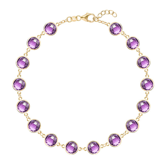 Newport Grand Amethyst Bracelet in 14k Gold (February)