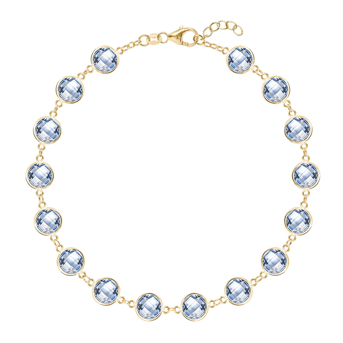 Newport Grand Aquamarine Bracelet in 14k Gold (March)