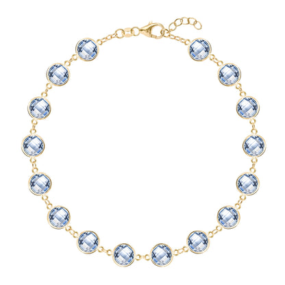 Newport Grand Aquamarine Bracelet in 14k Gold (March)