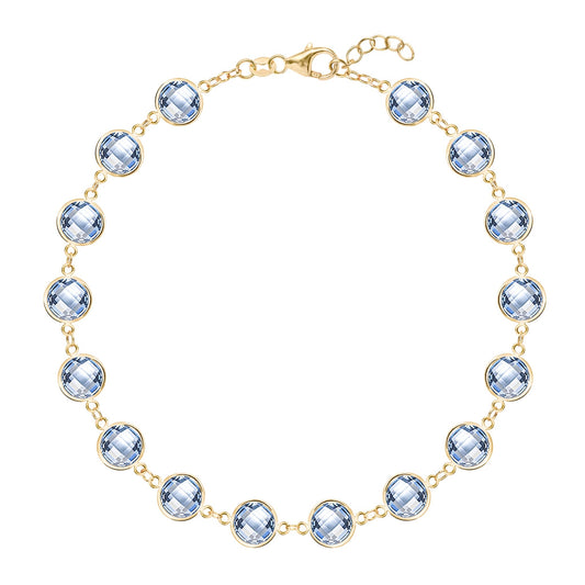 Newport Grand Aquamarine Bracelet in 14k Gold (March)