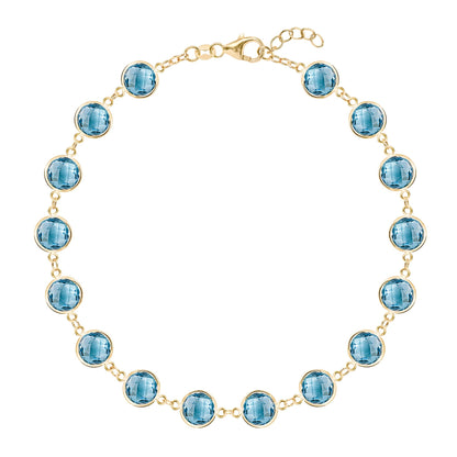 Newport Grand Nantucket Blue Topaz Bracelet in 14k Gold (December)