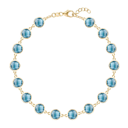 Newport Grand Nantucket Blue Topaz Bracelet in 14k Gold (December)
