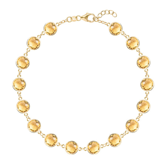 Newport Grand Citrine Bracelet in 14k Gold (November)