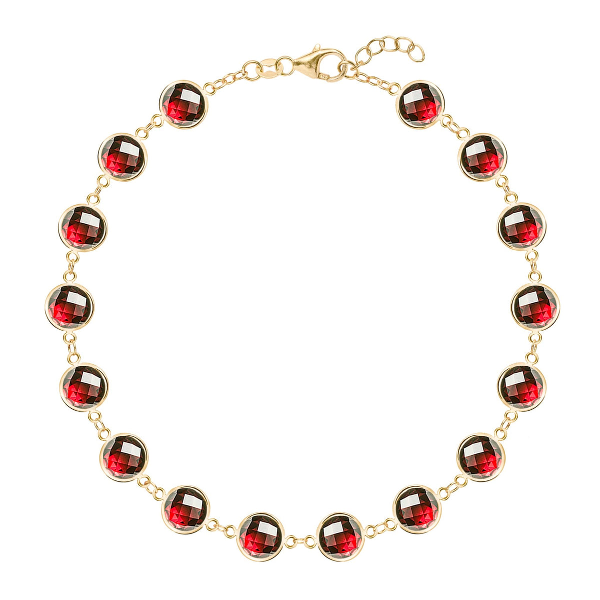 Newport Grand Garnet Bracelet in 14k Gold (January)