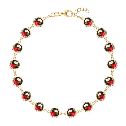Newport Grand Garnet Bracelet in 14k Gold (January)