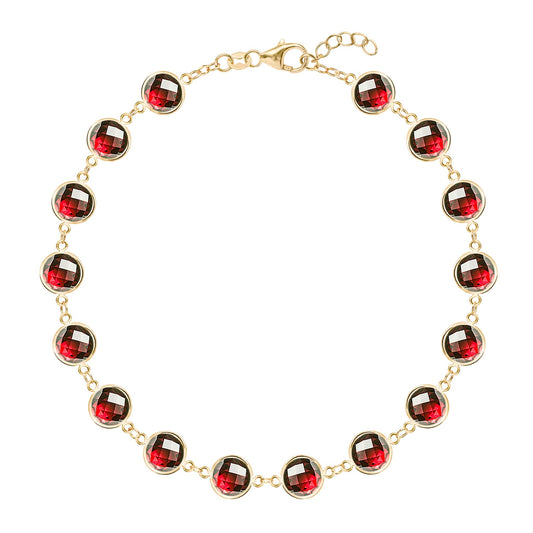 Newport Grand Garnet Bracelet in 14k Gold (January)