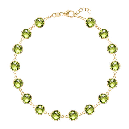 Newport Grand Peridot Bracelet in 14k Gold (August)
