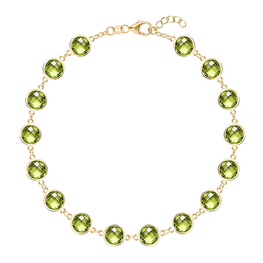 Newport Grand Peridot Bracelet in 14k Gold (August)