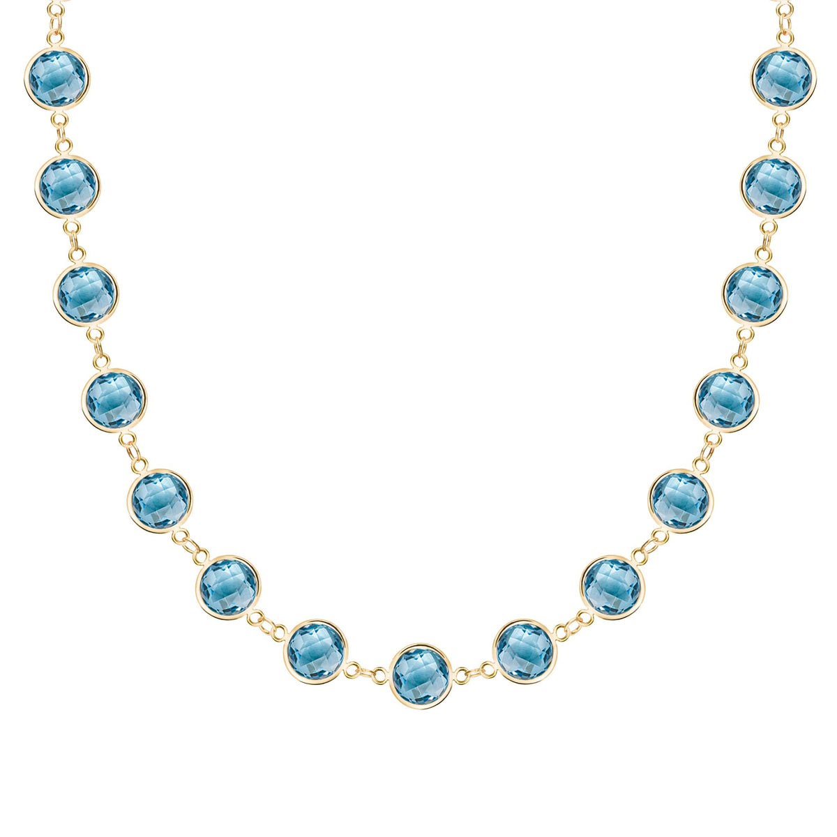 Newport Grand Nantucket Blue Topaz Necklace in 14k Gold (December)