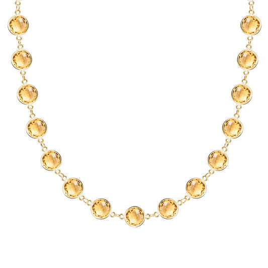 Newport Grand Citrine Necklace in 14k Gold (November)