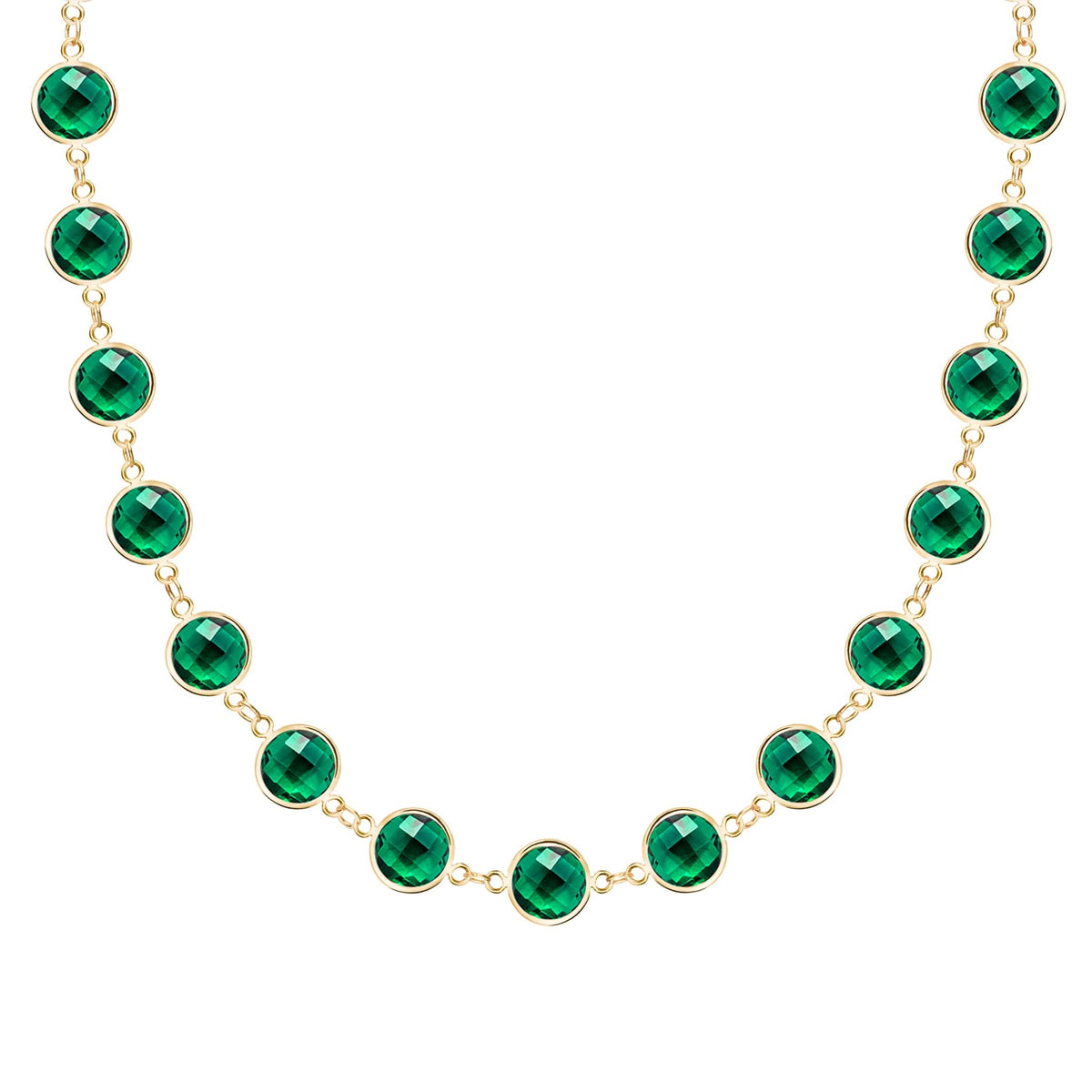Newport Grand Emerald Necklace in 14k Gold (May)