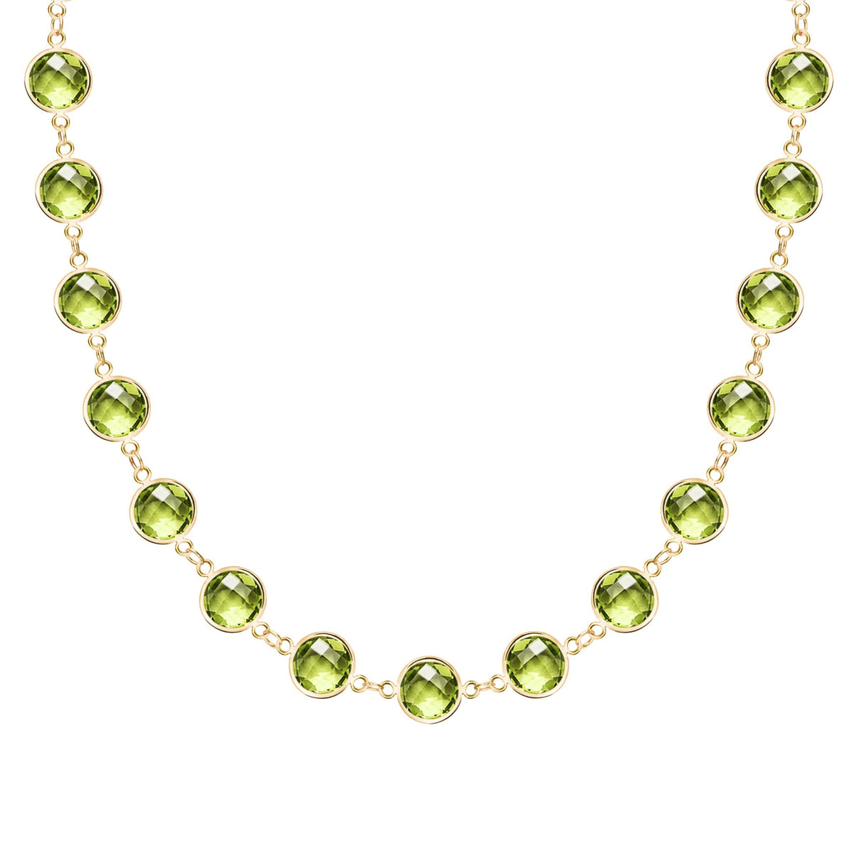 Newport Grand Peridot Necklace in 14k Gold (August)