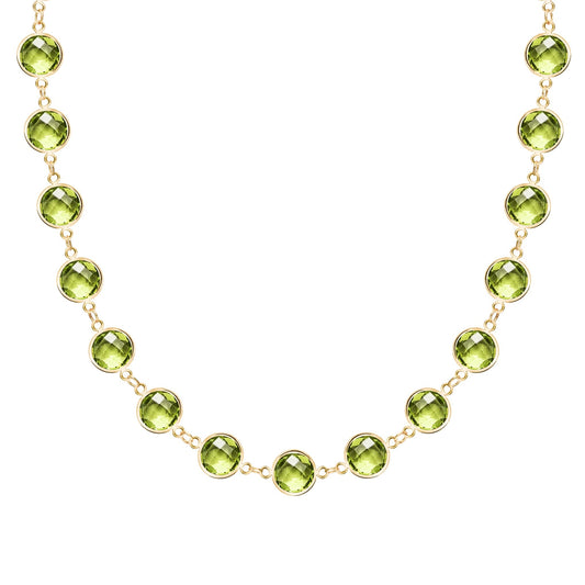 Newport Grand Peridot Necklace in 14k Gold (August)