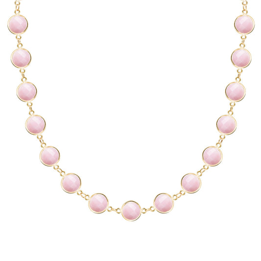 Newport Grand Pink Opal Necklace in 14k Gold (October)