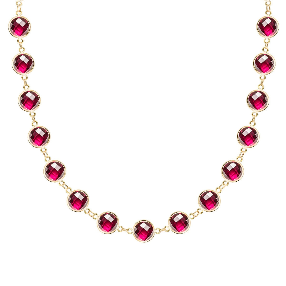 Newport Grand Ruby Necklace in 14k Gold (July)