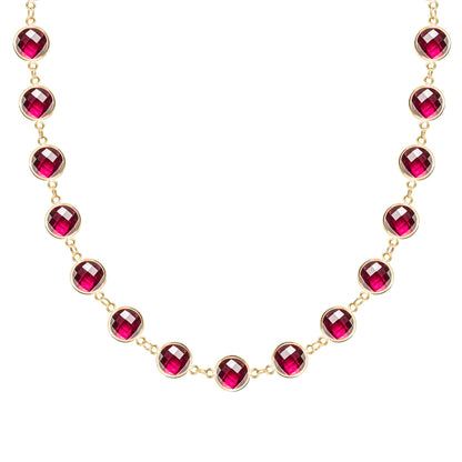 Newport Grand Ruby Necklace in 14k Gold (July)