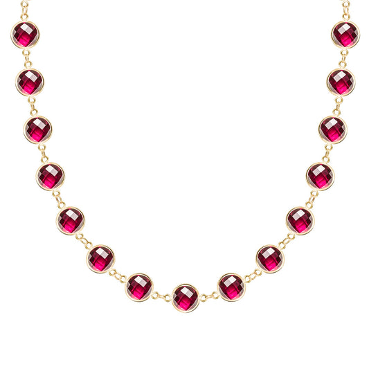 Newport Grand Ruby Necklace in 14k Gold (July)