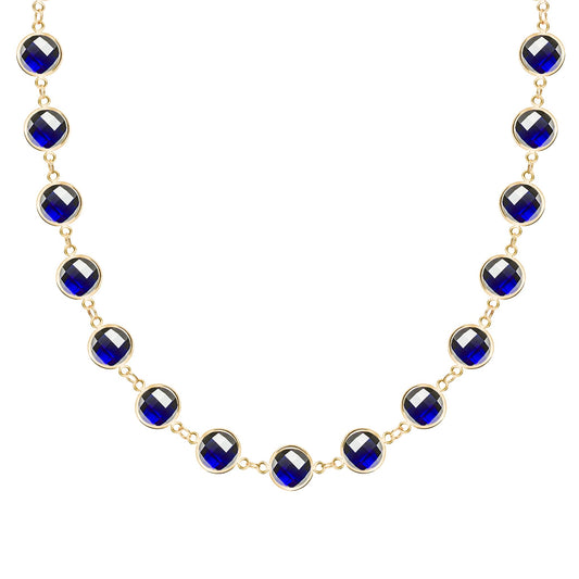 Newport Grand Sapphire Necklace in 14k Gold (September)