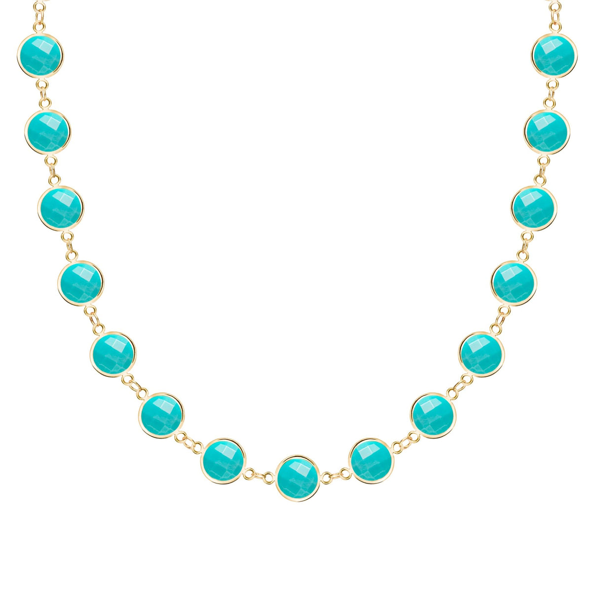 Newport Grand Turquoise Necklace in 14k Gold (December)