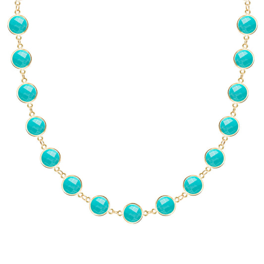 Newport Grand Turquoise Necklace in 14k Gold (December)