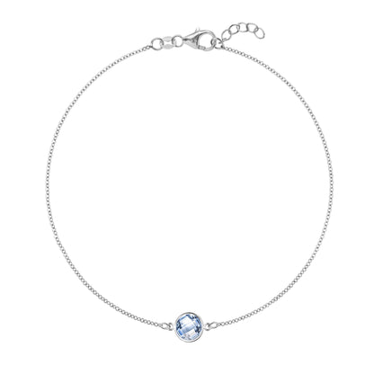 Grand 1 Aquamarine Bracelet in 14k Gold (March)