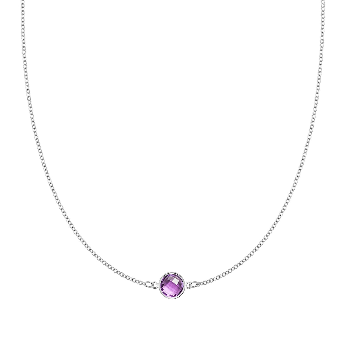 Grand 1 Amethyst Necklace in 14k Gold (February)
