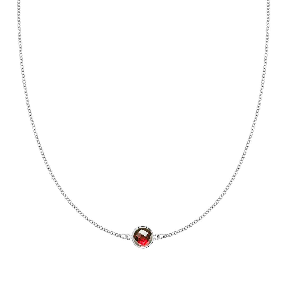 Grand 1 Garnet Necklace in 14k Gold (January)