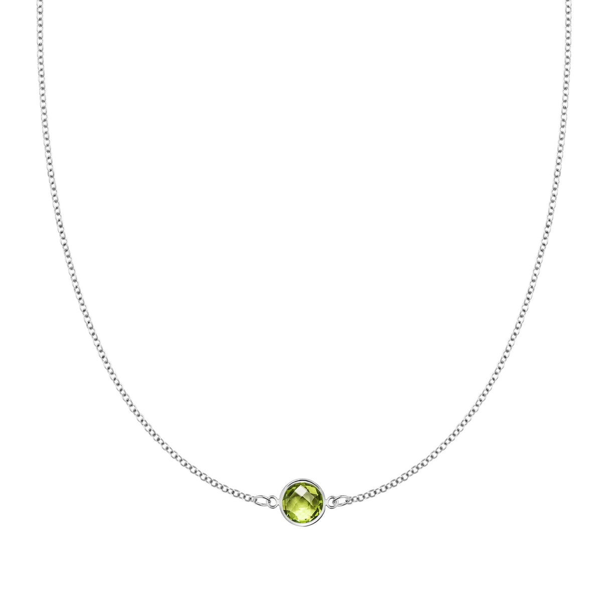 Grand 1 Peridot Necklace in 14k Gold (August)